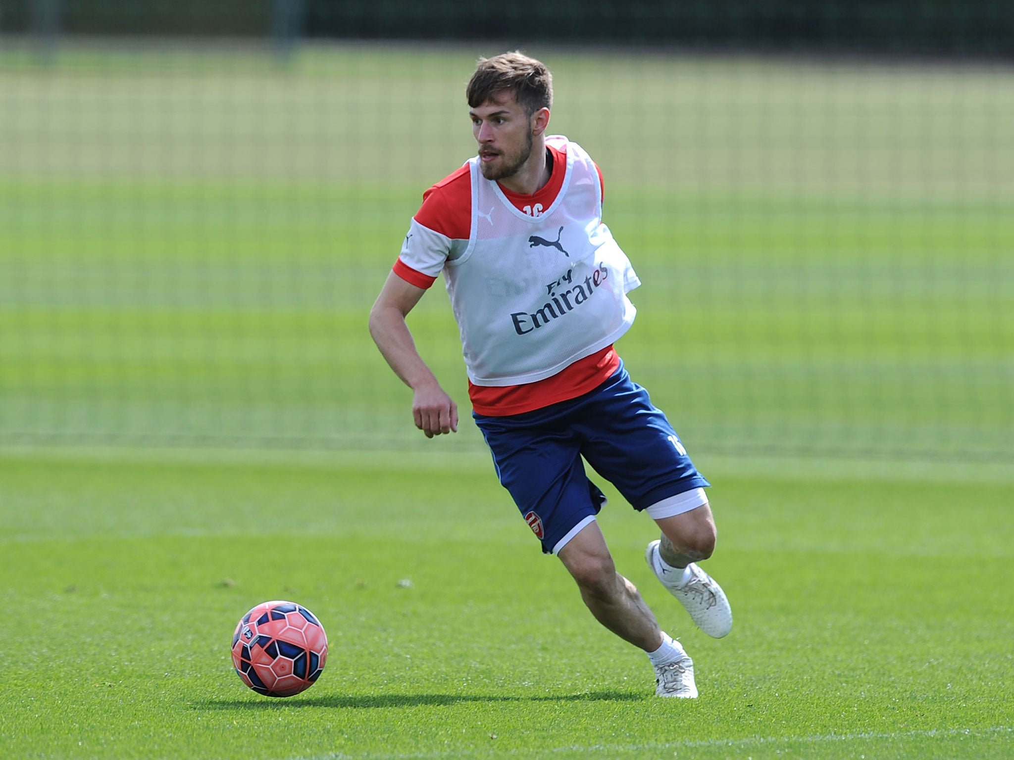 Aaron Ramsey in training earlier this week