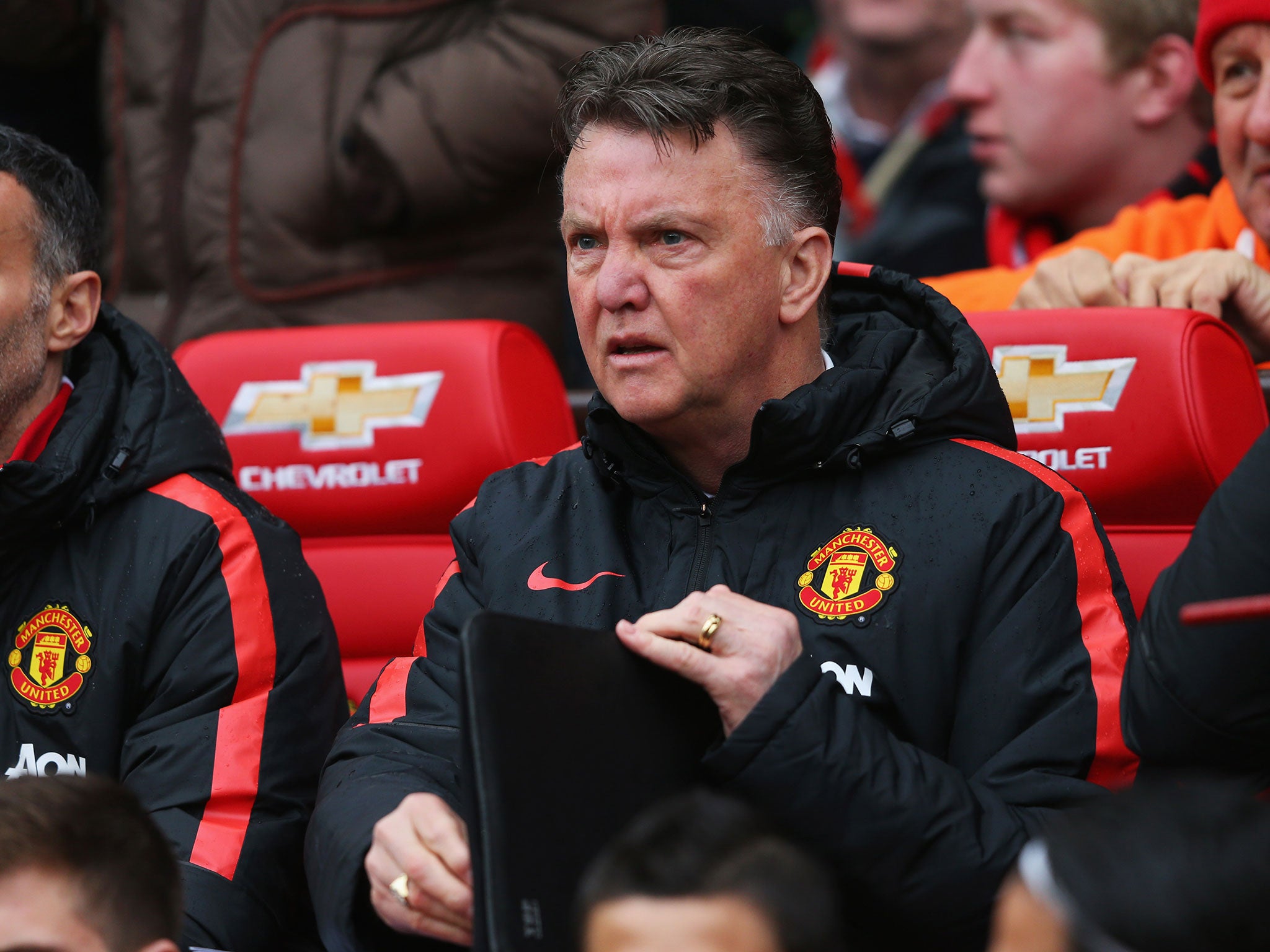 Van Gaal was not pleased with United's first 15 minutes against Manchester City