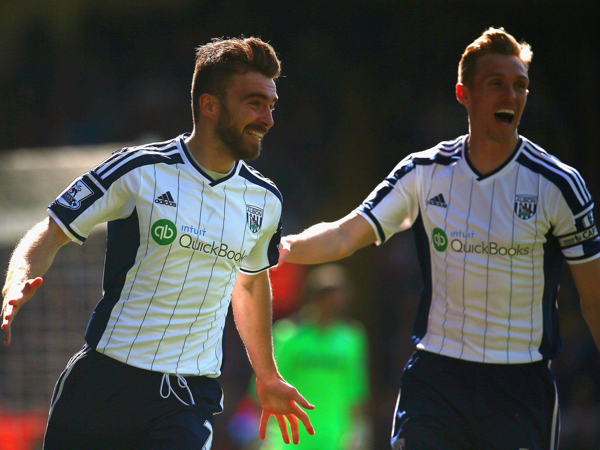James Morrison celebrates putting West Brom ahead early