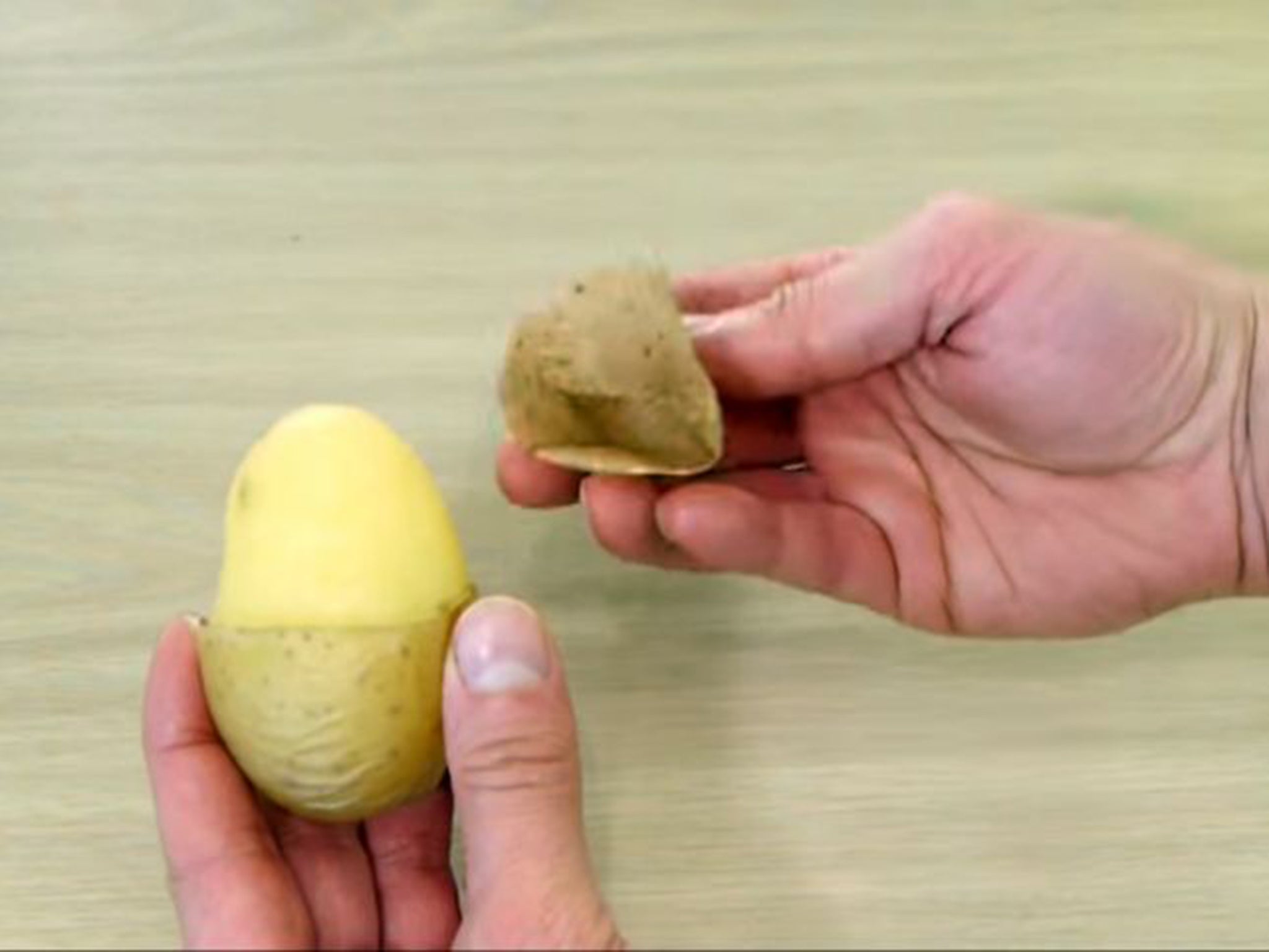 An easy-peel potato; Dave Hax has come up with an ingenious method in food preparation