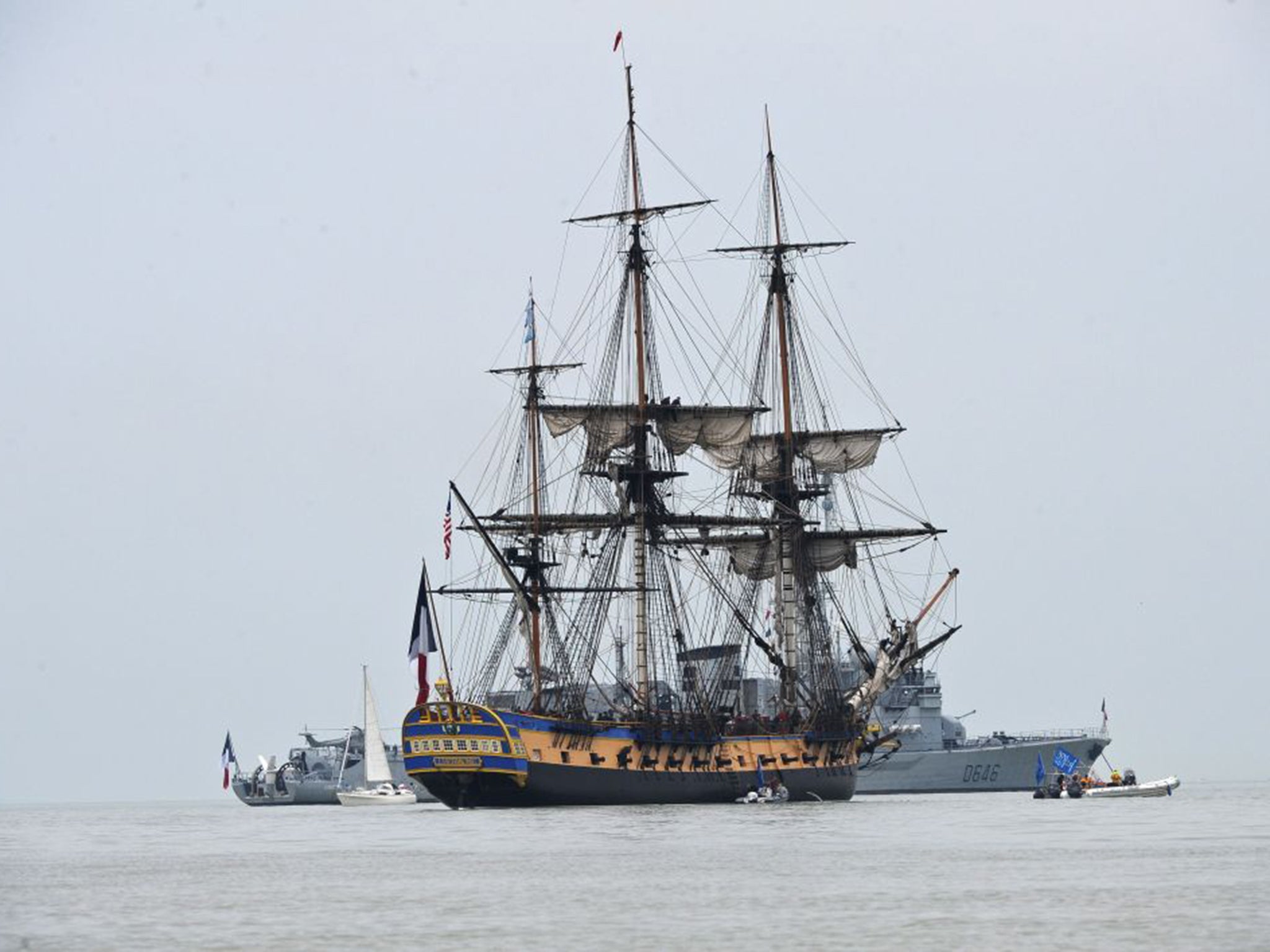 The Hermione preparing to cross the Atlantic on Saturday