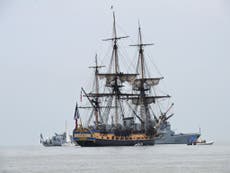 French navy frigate marks US independence