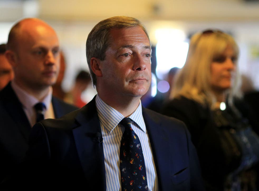 Ukip leader Nigel Farage waits to speak at a public meeting in Cliftonville, Kent, as he continues his campaign for the South Thanet seat at the General Election