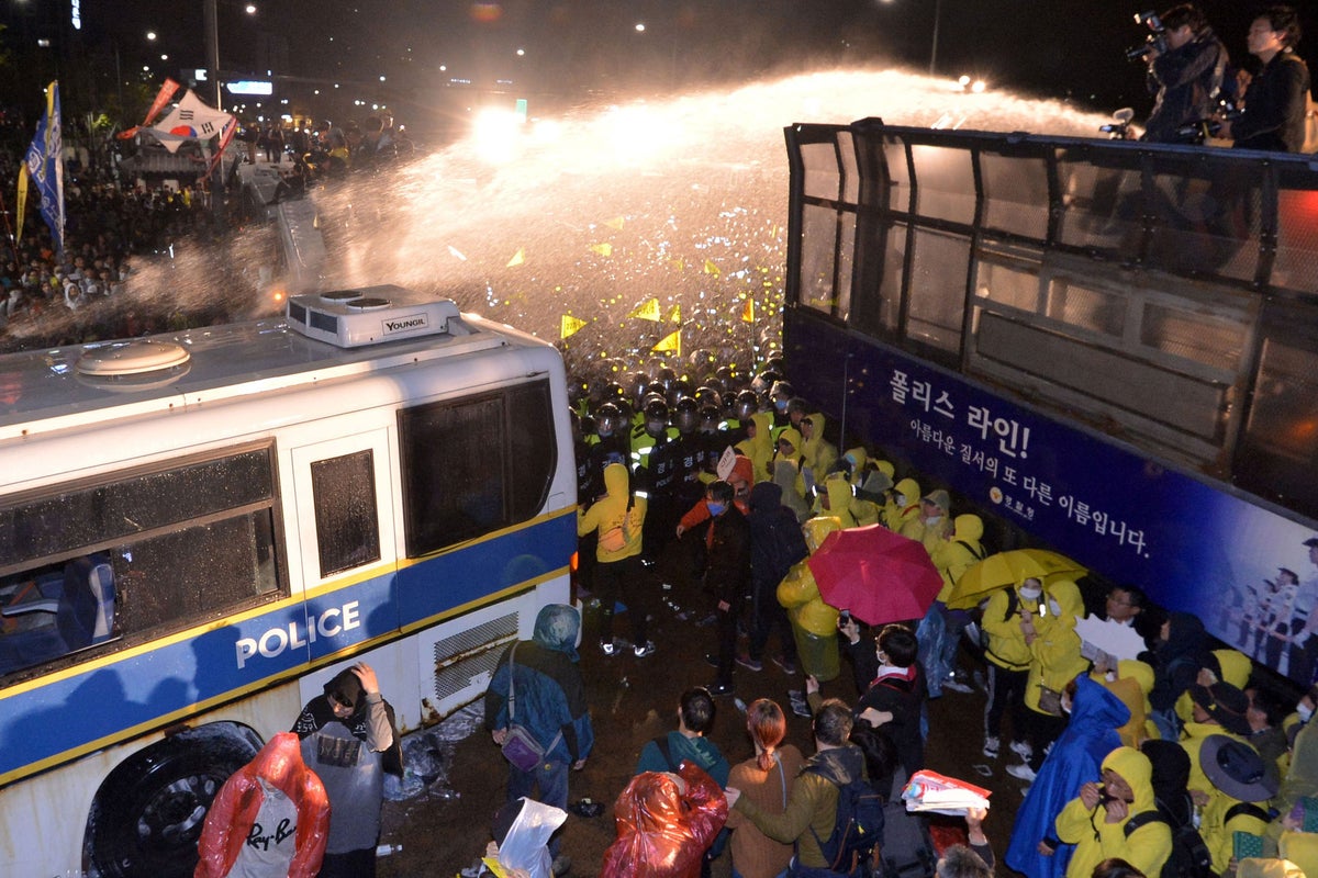South Korea: Protesters and police clash in Seoul as Sewol ferry ...