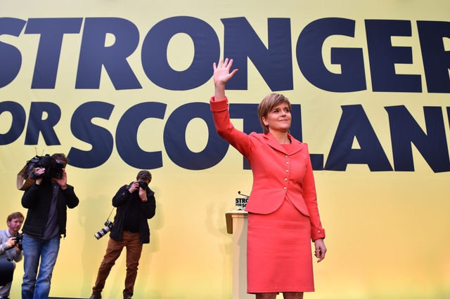SNP leader Nicola Sturgeon launches the Scottish National Party manifesto at the Edinburgh International Climbing Arena