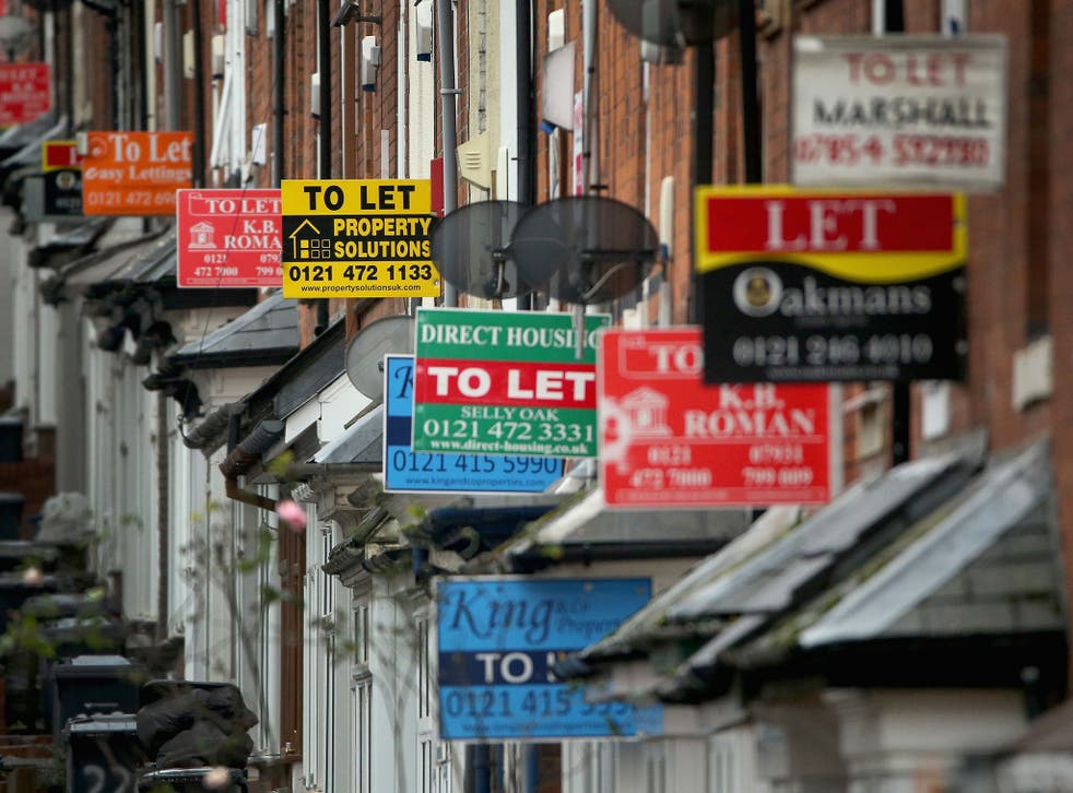 An array of To Let and For Sale signs protrude from houses in the Selly Oak area of Birmingham on October 14, 2014 in Birmingham, United Kingdom
