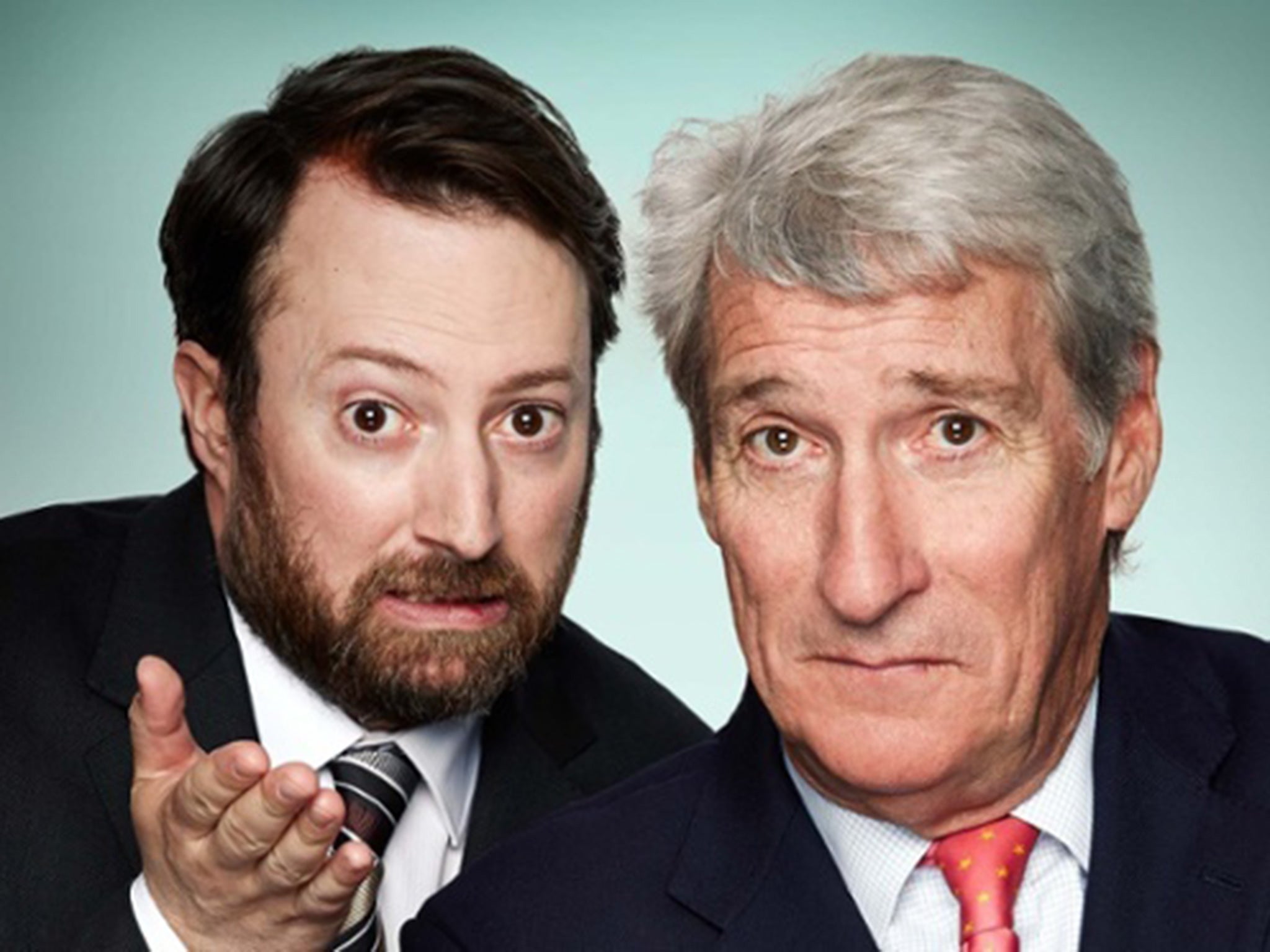 Jeremy Paxman (right) with his Alternative Election Night co-presenter David Mitchell