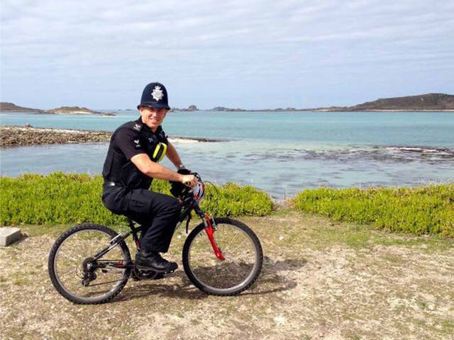 Law and order: Sergeant Colin Taylor and the borrowed bike he used to catch a miscreant