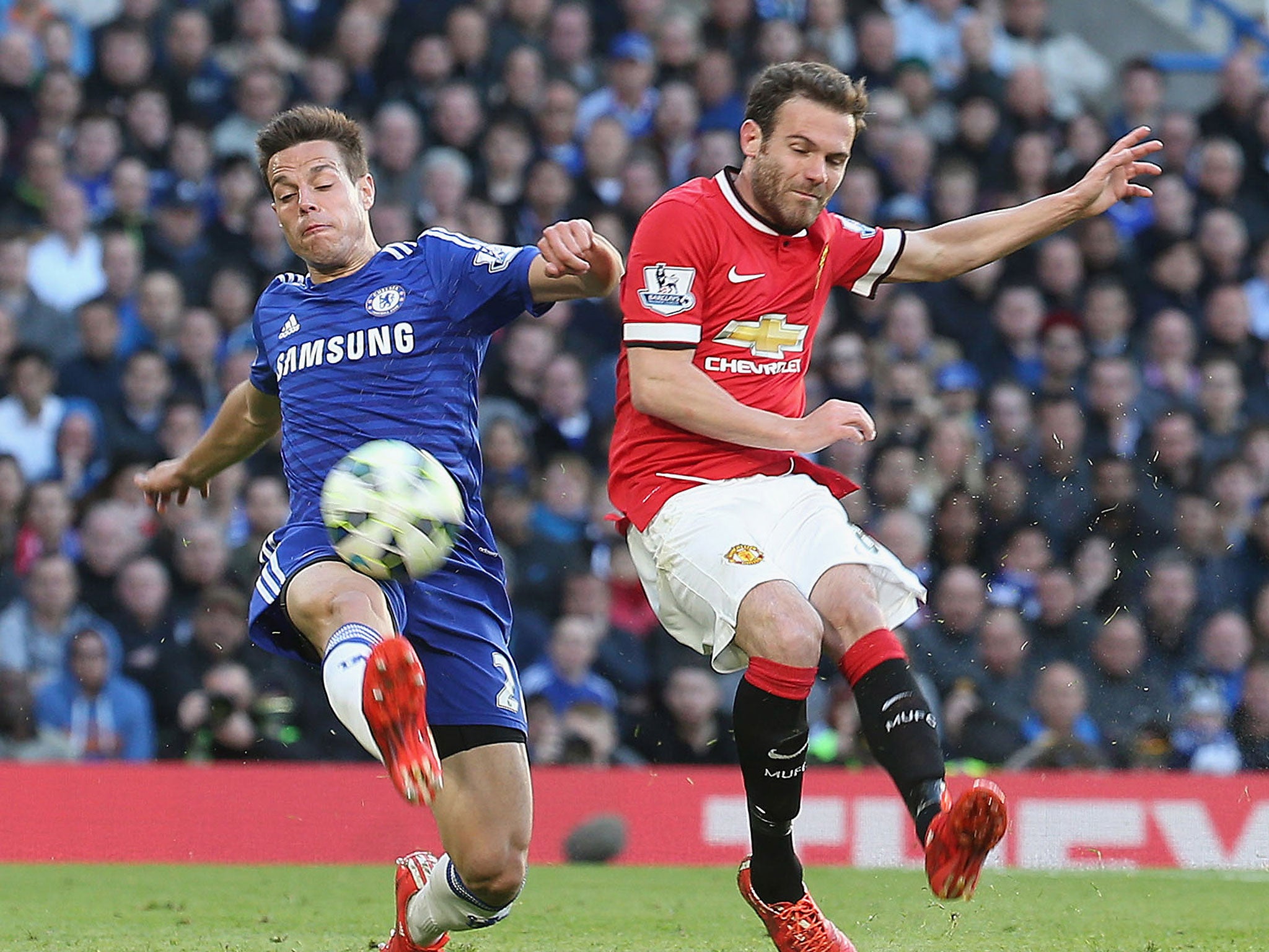 Juan Mata in action for Manchester United against Chelsea on Saturday