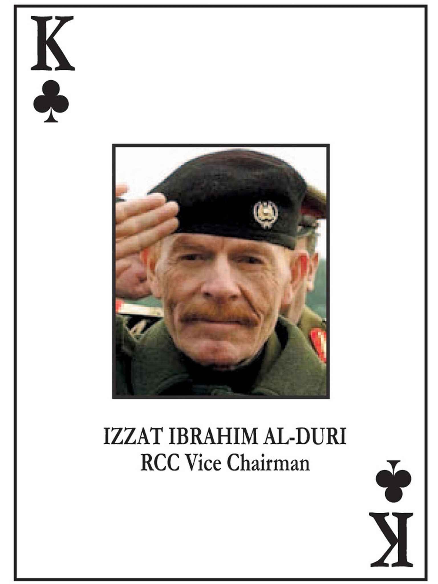 Izzat Ibrahim al-Douri, is the King of Clubs in this US Department of Defence handout