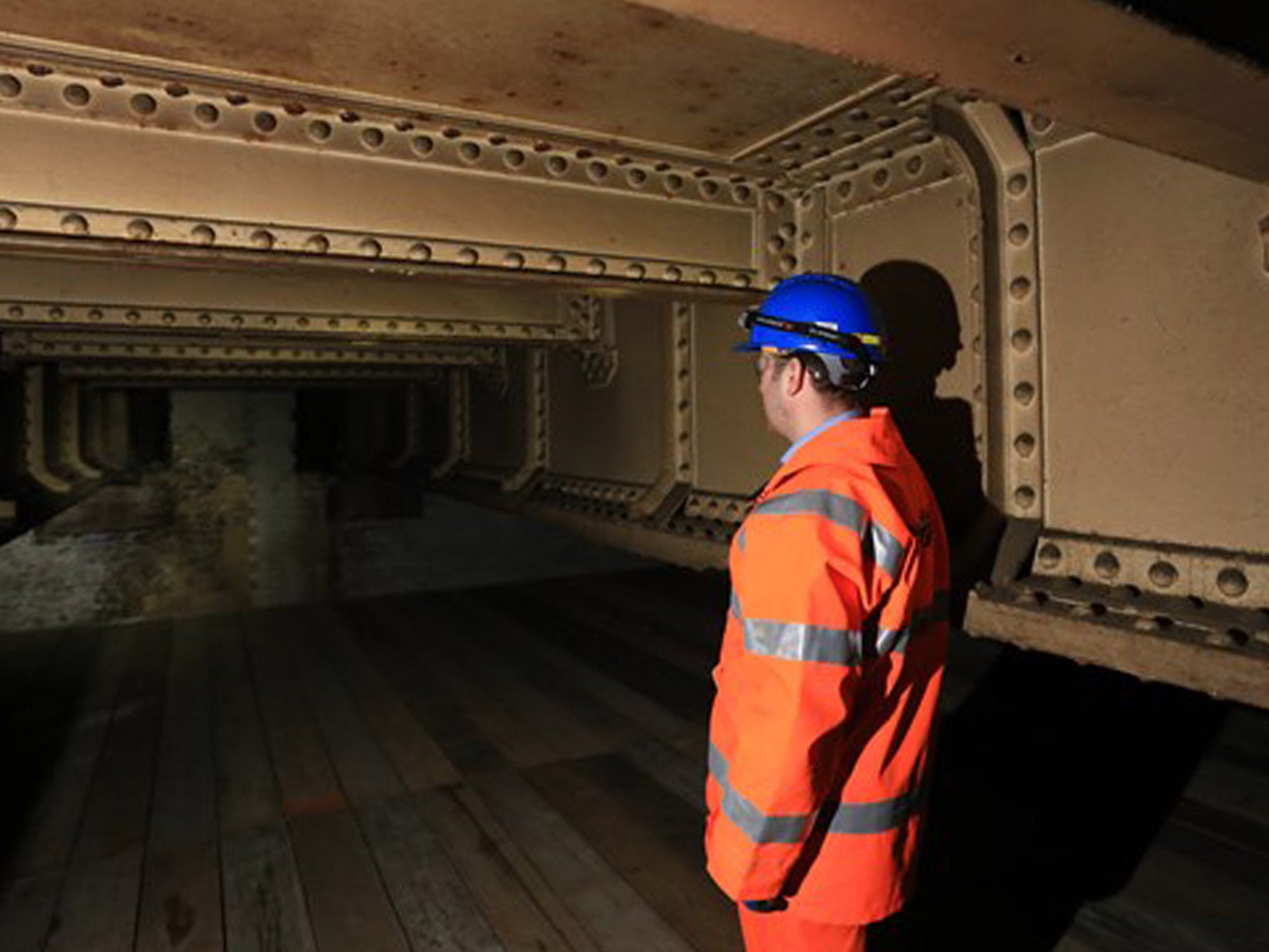 Project manager Greg Thornett looks at the remains of Southwark Park station