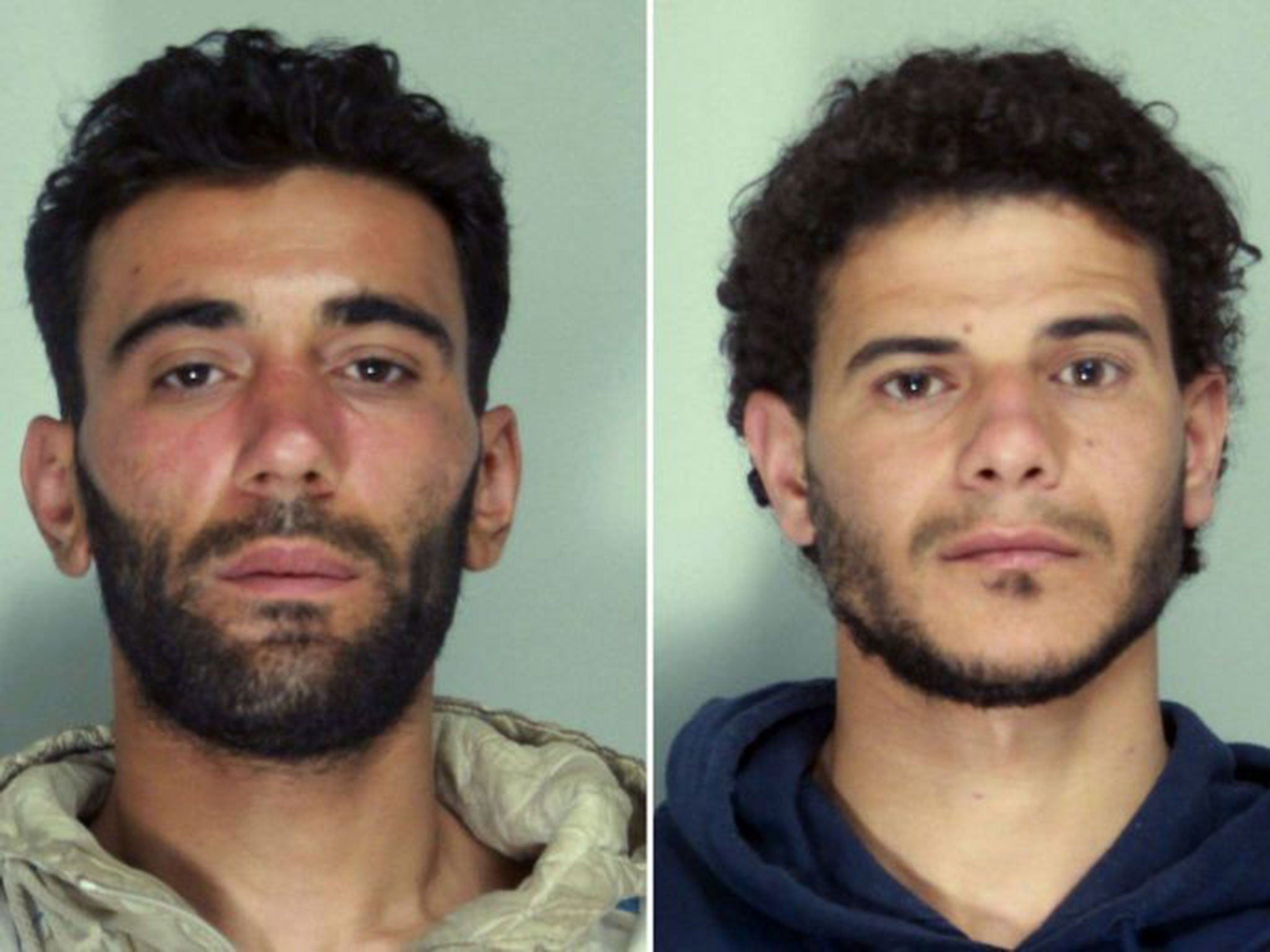 Mohammed Ali Malek (L) and Mahmud Bikhit who have been arrested on suspicion of being respectively captain and crew member of the migrant ship that capsized off the Libyan coast