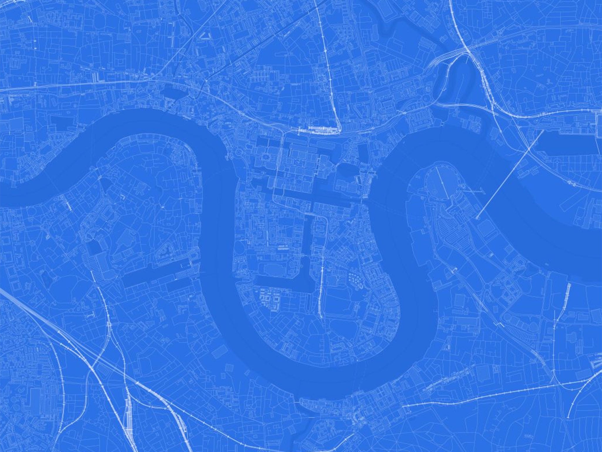 A blueprint map of London