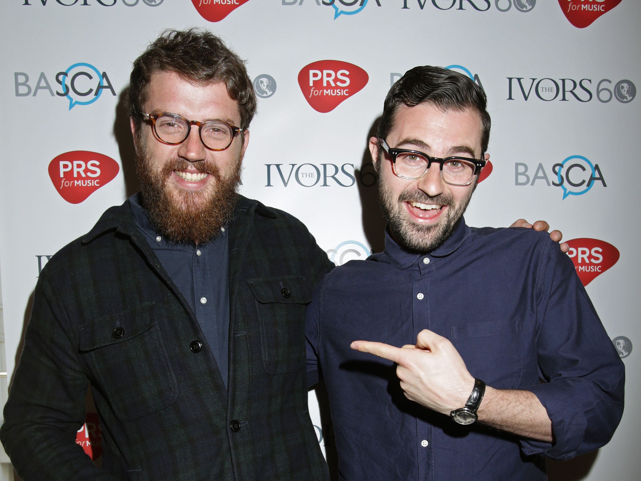 Andrew Davie (left) and James Napier during the nominations announcement for this year's Ivor Novello awards