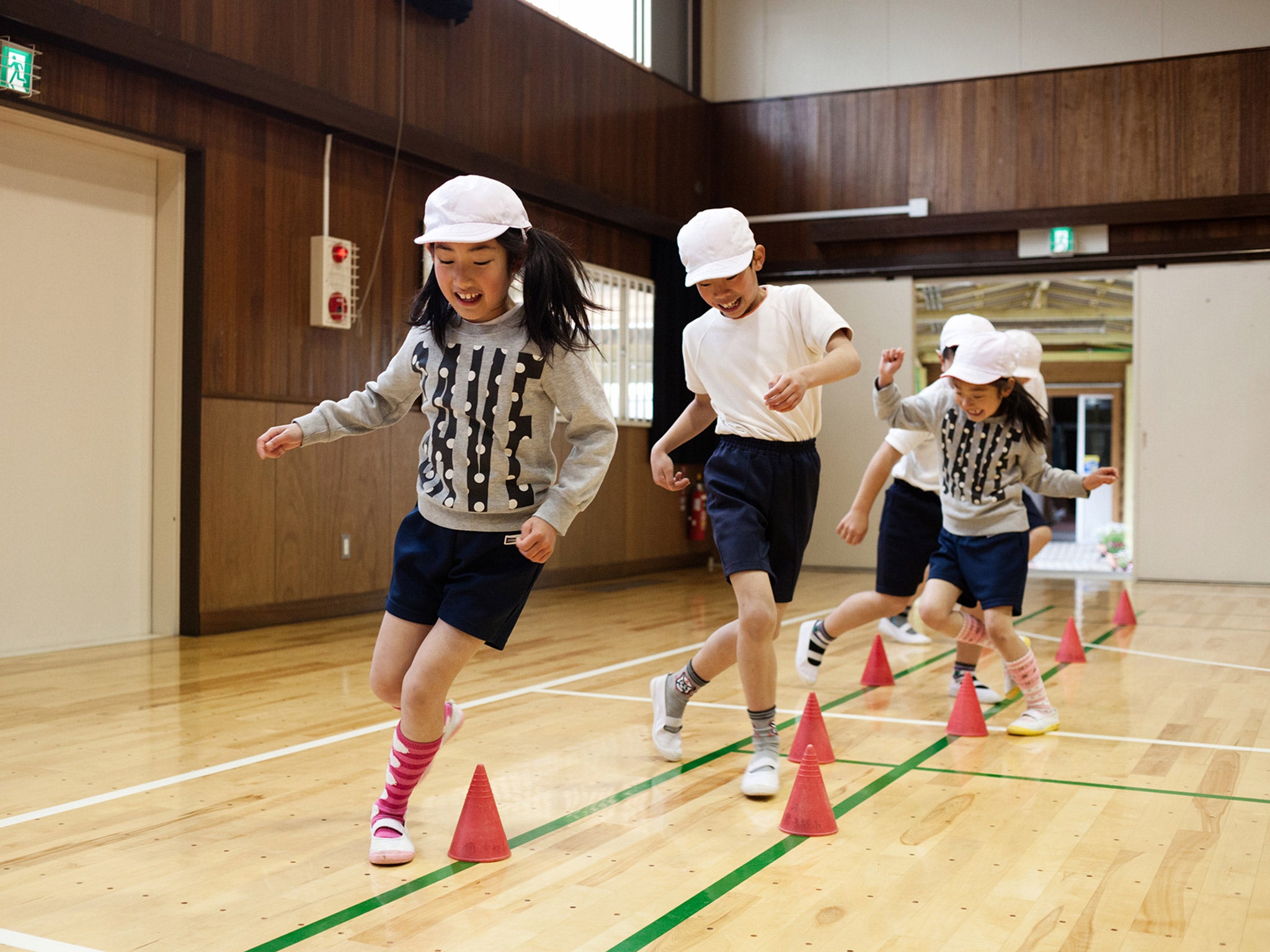 Physical education class at the school's gym (Ko Sasaki/The Washington Post)