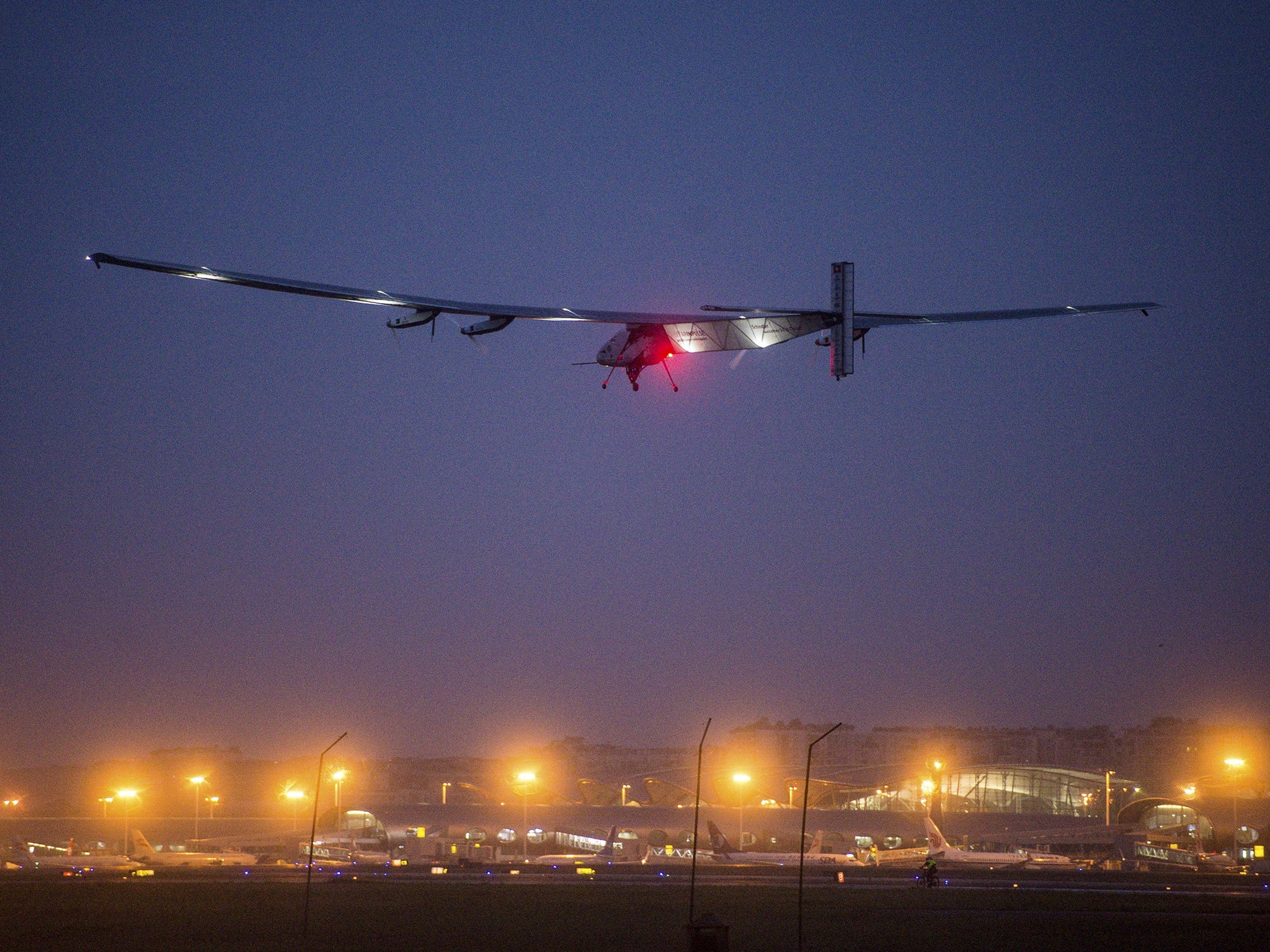 The Solar Impulse 2 completes its sixth leg on the world tour