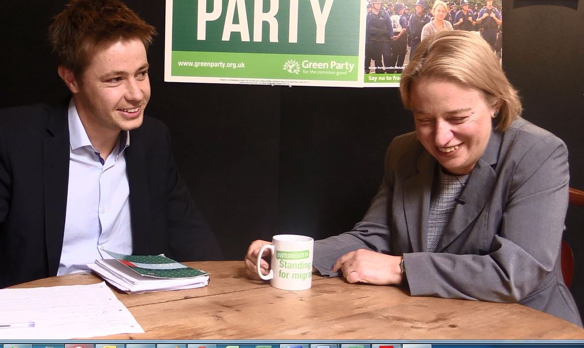 Natalie Bennett is interviewed by The Independent's Matt Dathan