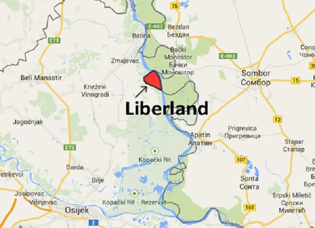 'Liberland' lies on a disputed bank of the Danube, territory claimed by neither Croatia nor Serbia