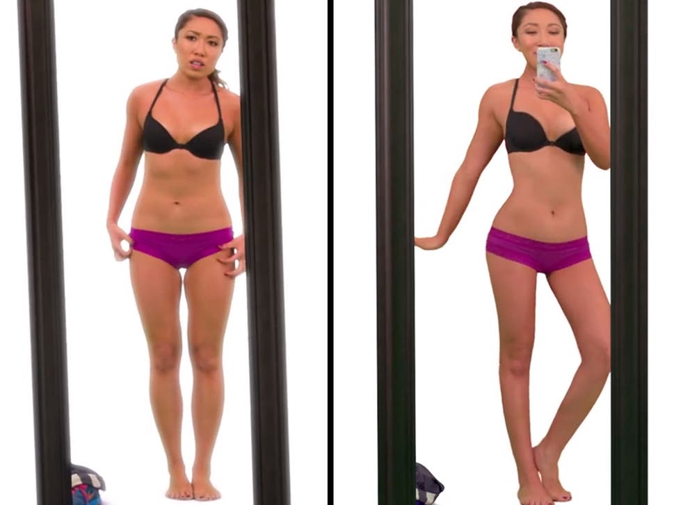 Before and after shots in The 'Perfect' Body video