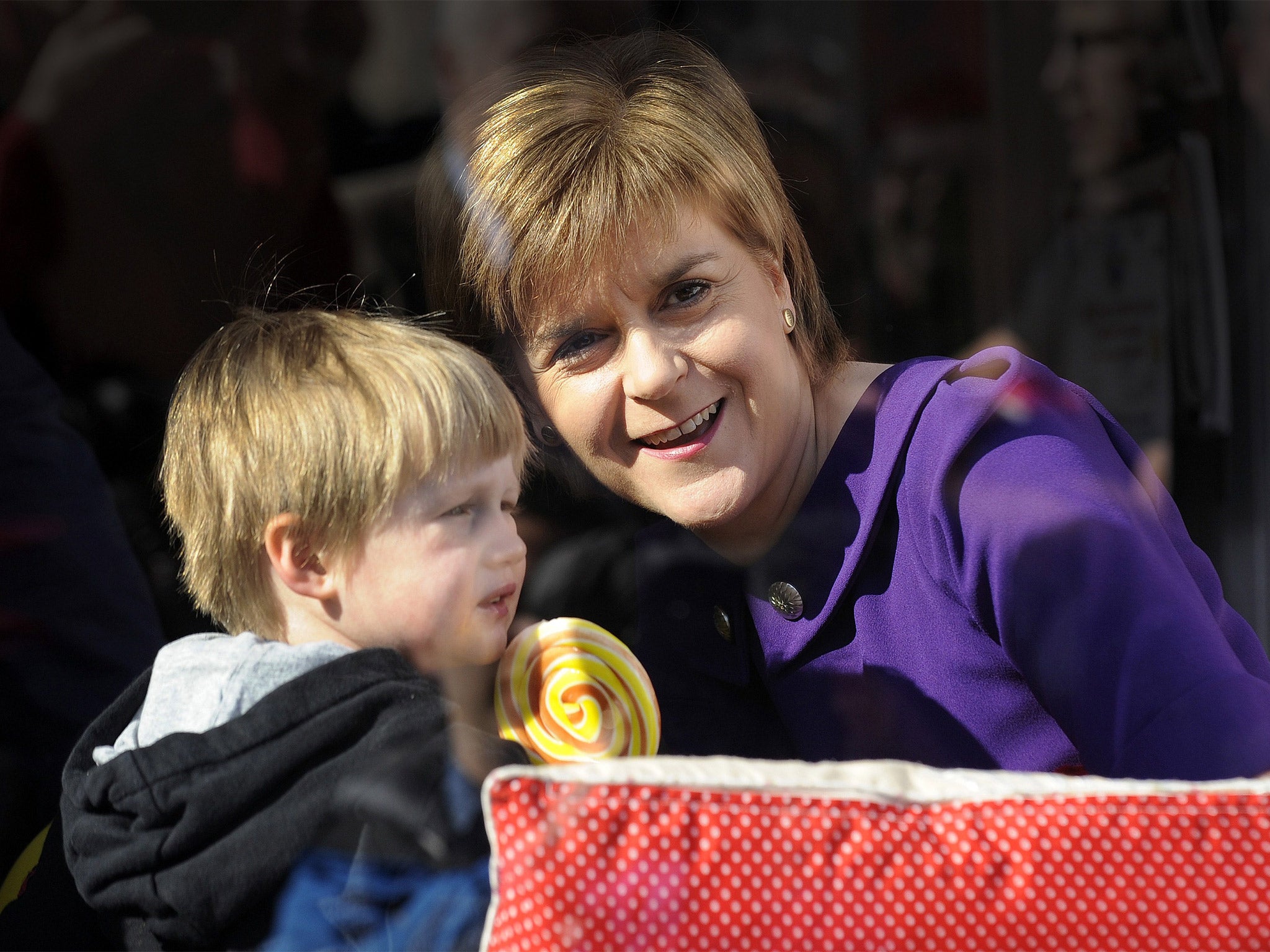 SNP leader Nicola Sturgeon campaigning in Edinburgh on Wednesday. The Tories are focusing on the threat of an SNP-Labour coalition