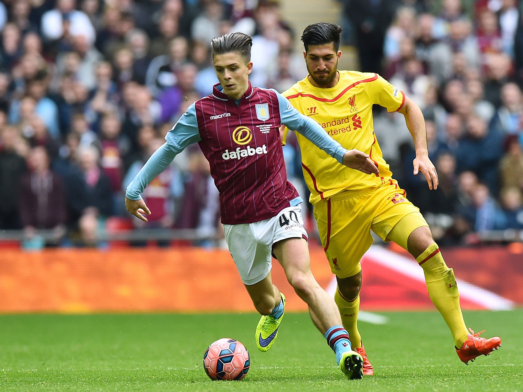 Jack Grealish in action for Aston Villa