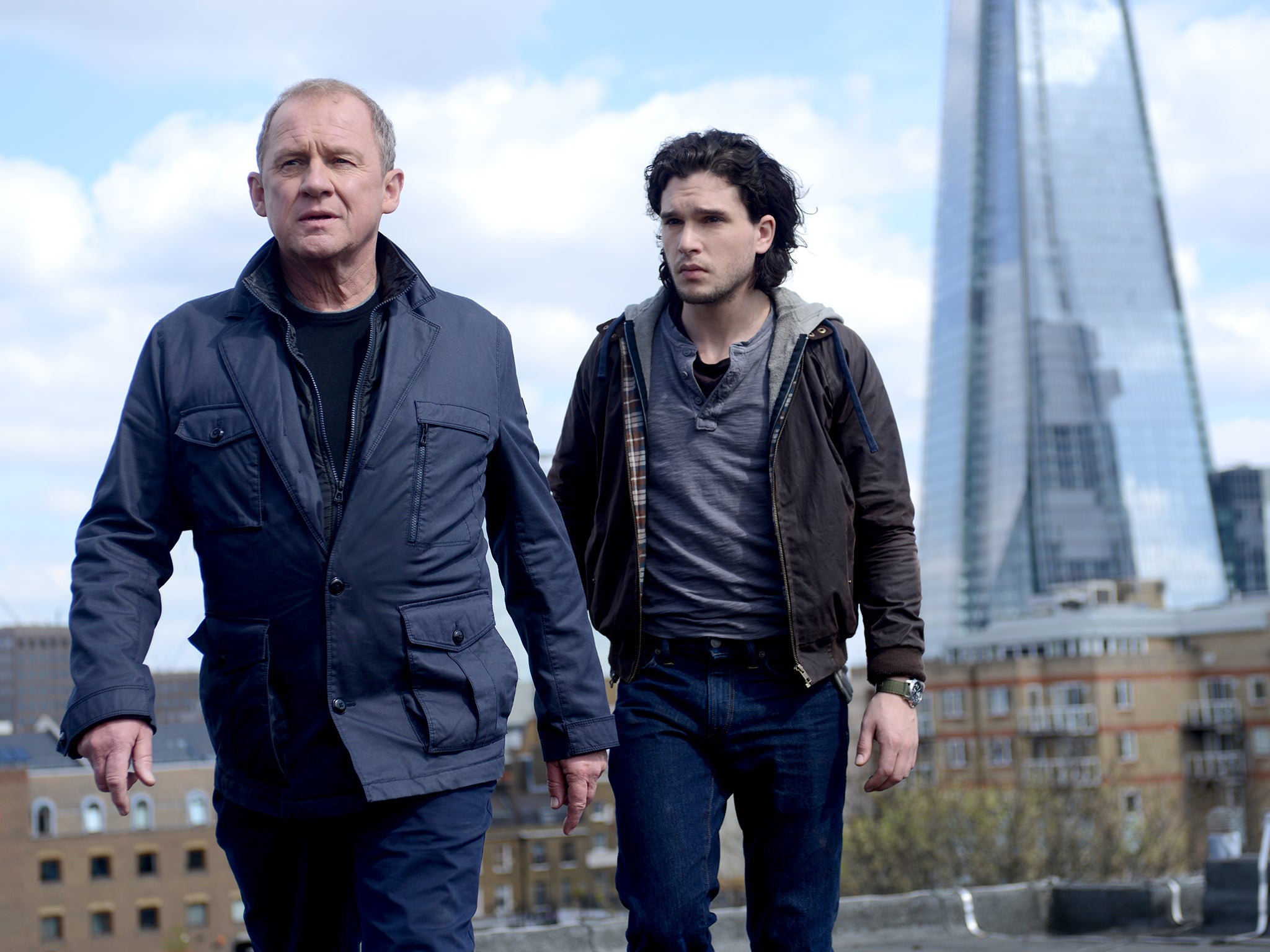 Boys in blue: Peter Firth and (right) Kit Harington in Spooks