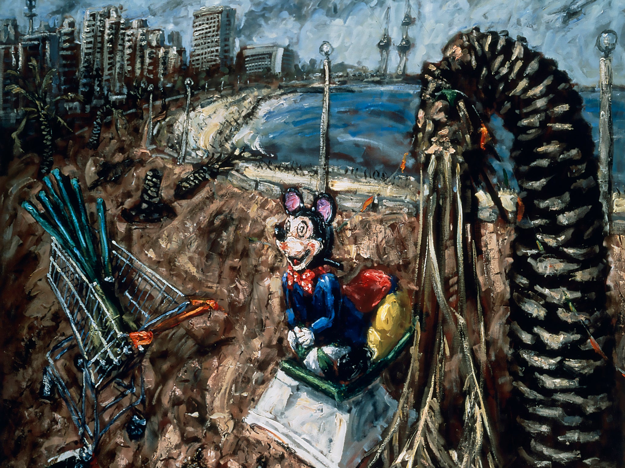 Mickey Mouse at the Front by Gulf War artist John Keane