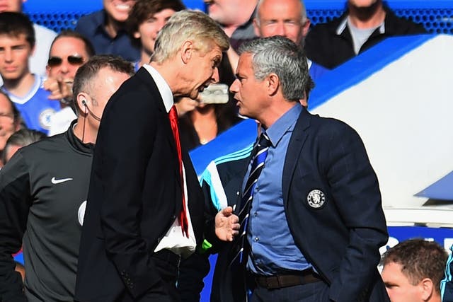 Wenger and Mourinho square up to each other at Stamford Bridge