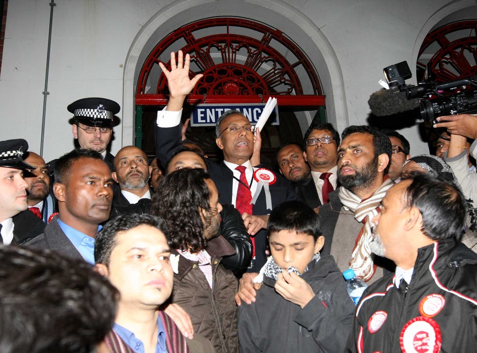 Lutfur Rahman in Bethnal Green in 2010 after being elected Tower Hamlets mayor for the first time. The investigation was launched after his second victory last year