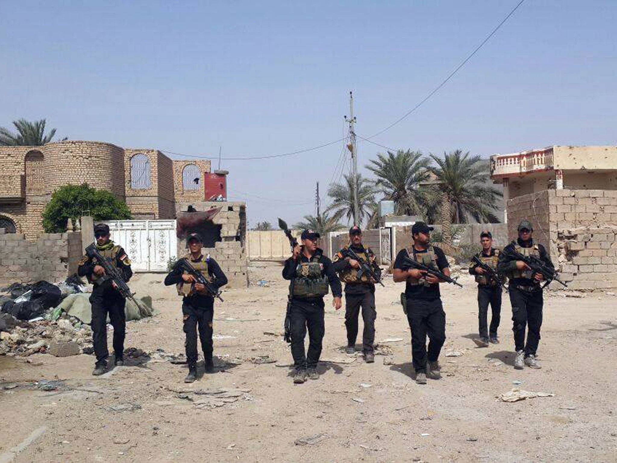 Iraqi anti-terrorism forces patrol in Ramadi, Iraq