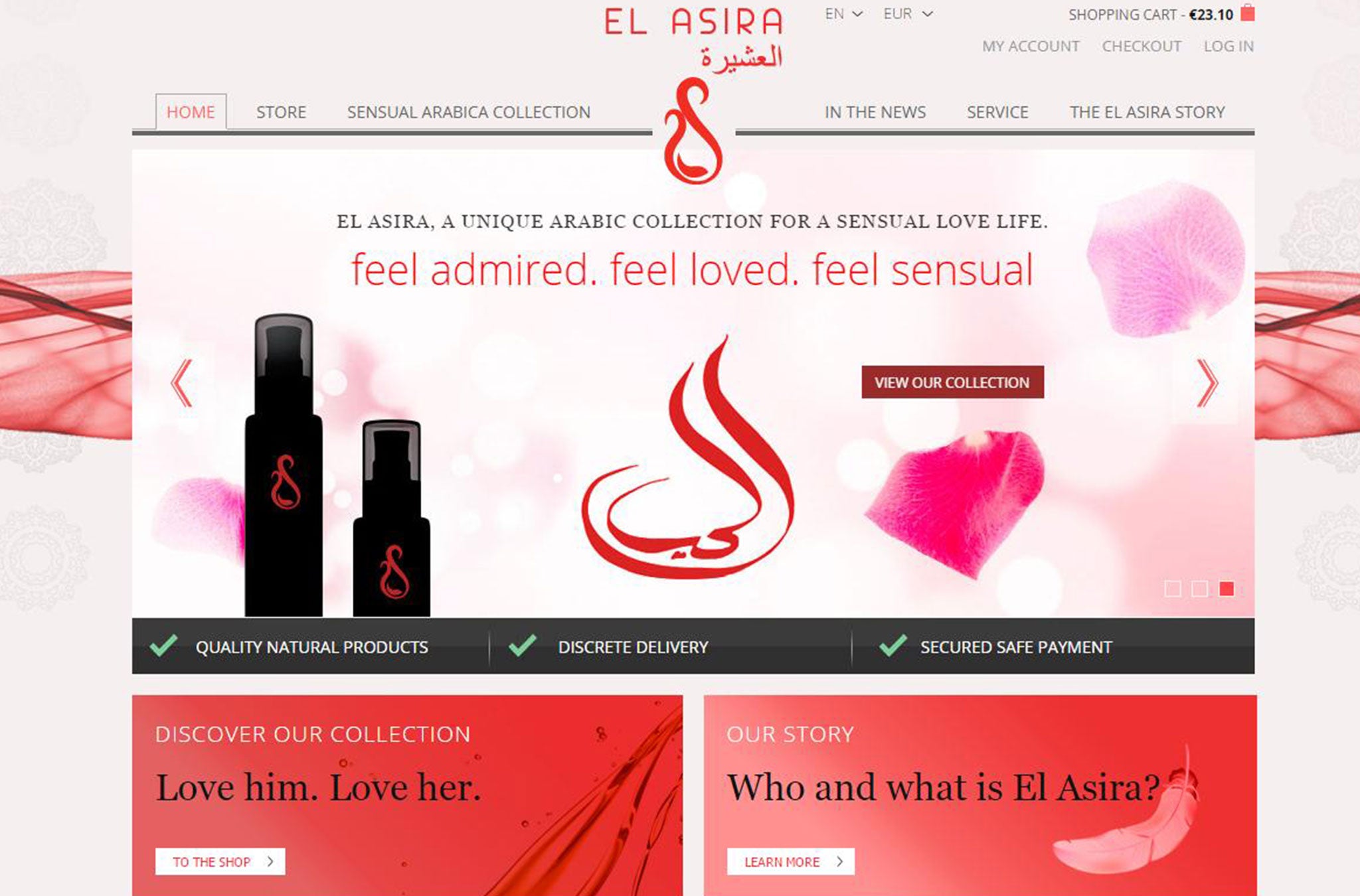 El Asira specialises in creams and oils for a 'sensual love life'
