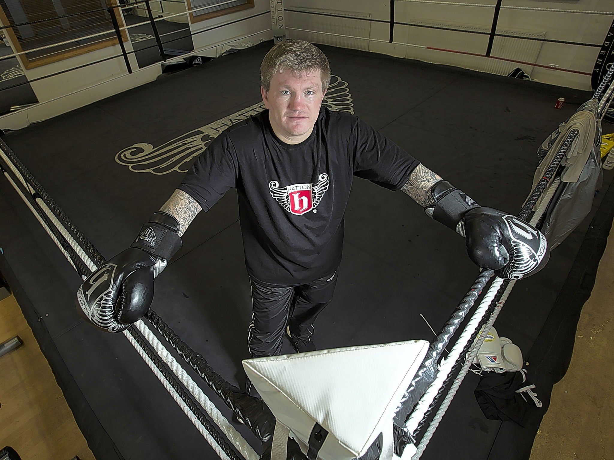Ricky Hatton at his gym in Hyde near Manchester