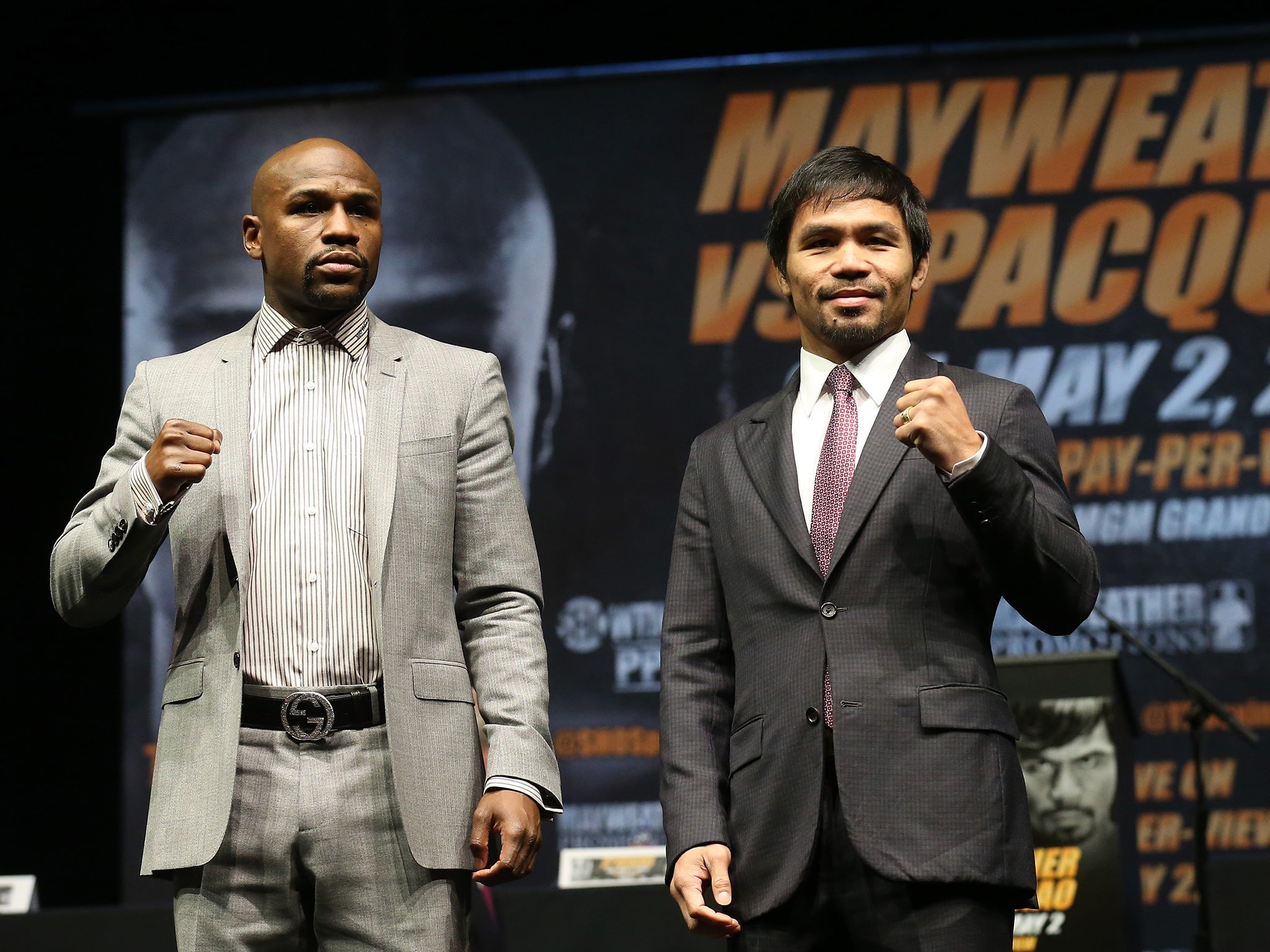 Manny Pacquiao alongside Floyd Mayweather