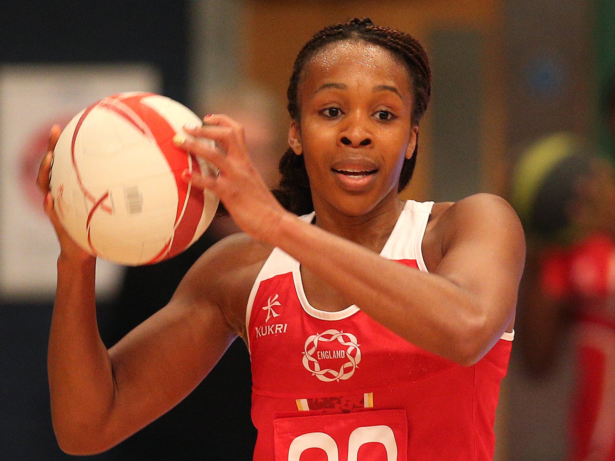 Pamela Cookey in action for England
