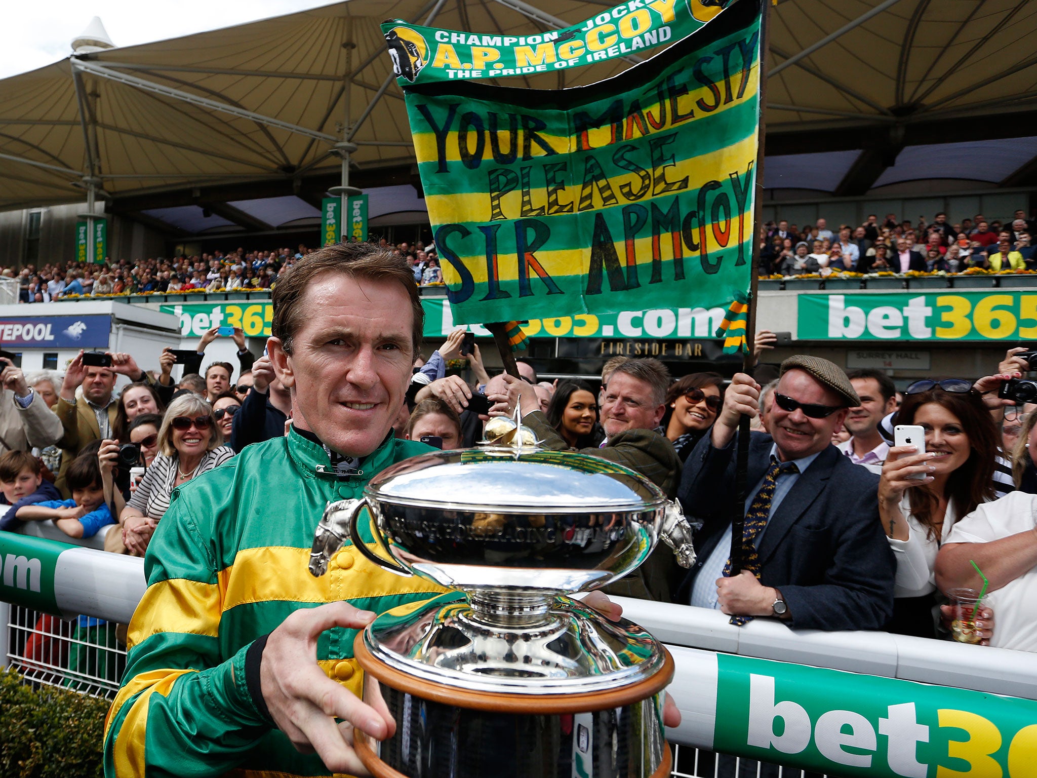 McCoy celebrates being crowned Champions Jockey for the 20th straight year