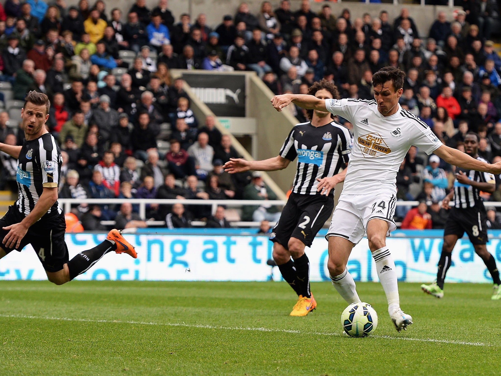 Cork scores for Swansea against Newcastle