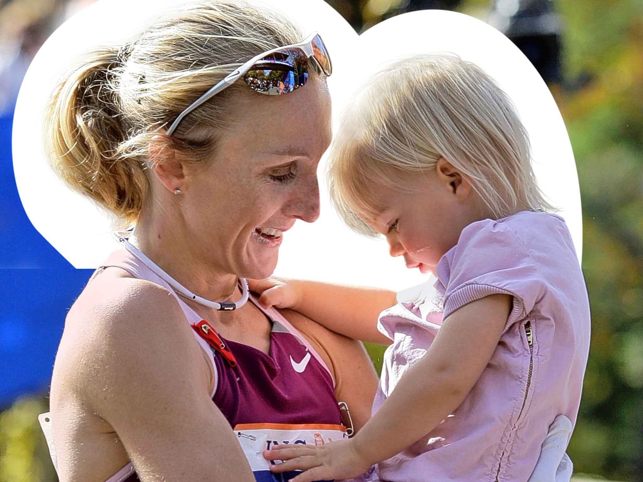Radcliffe with her daughter Isla after the New York City Marathon in 2008 (Getty)