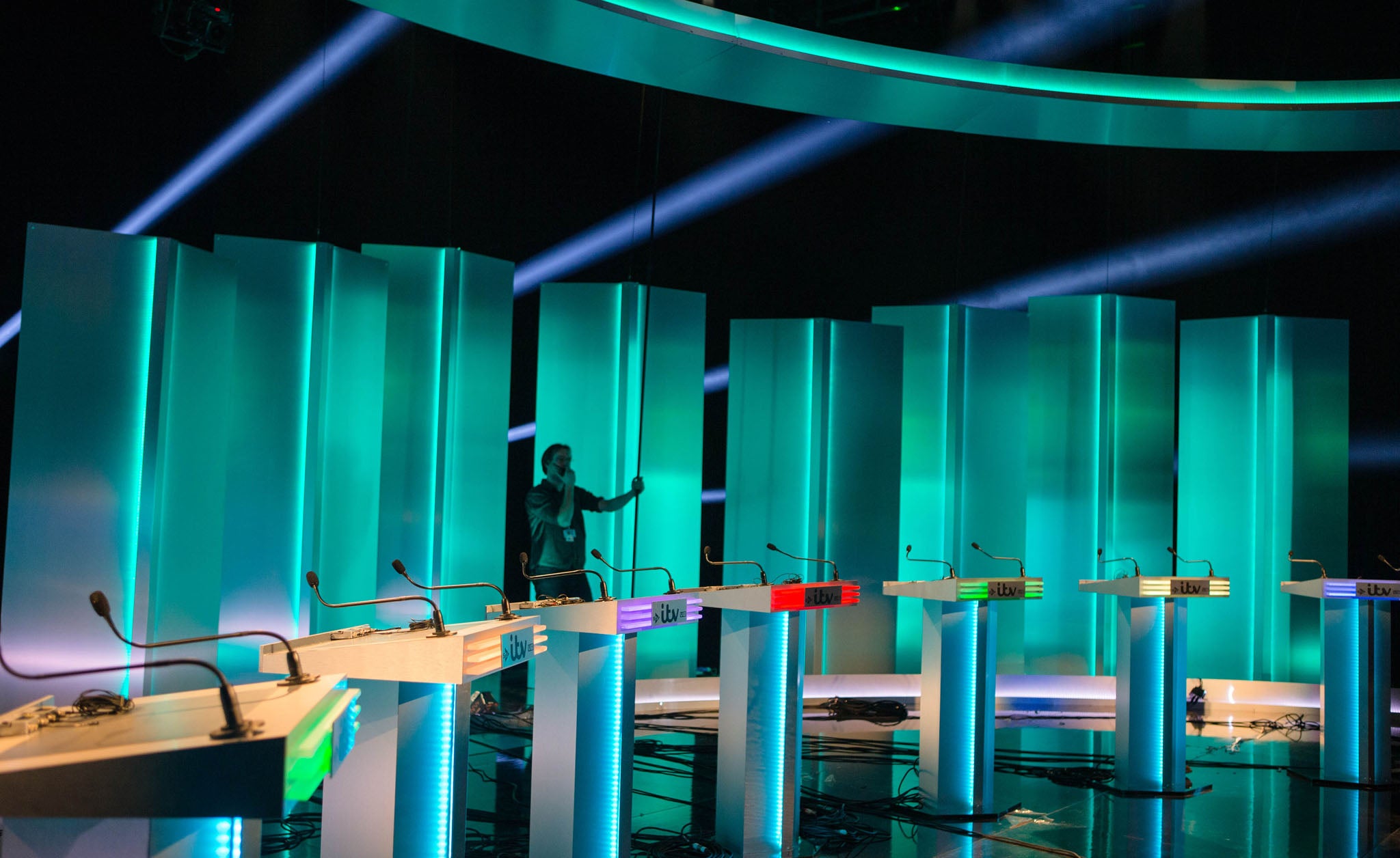The set of ITV Leaders' Debate 2015. Channel 4 is to broadcast a youth leaders debate on Tuesday