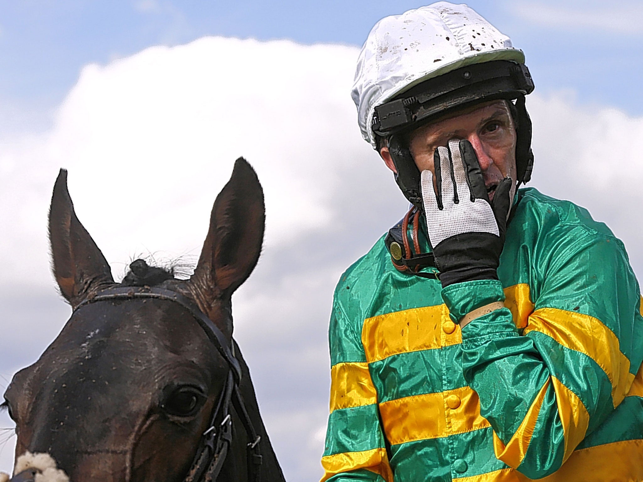 An emotional Tony McCoy after finishing third on Box Office in his final race