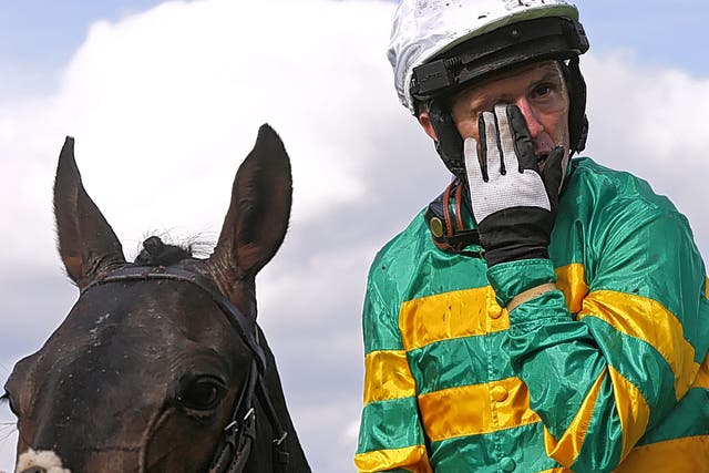 An emotional Tony McCoy after finishing third on Box Office in his final race 