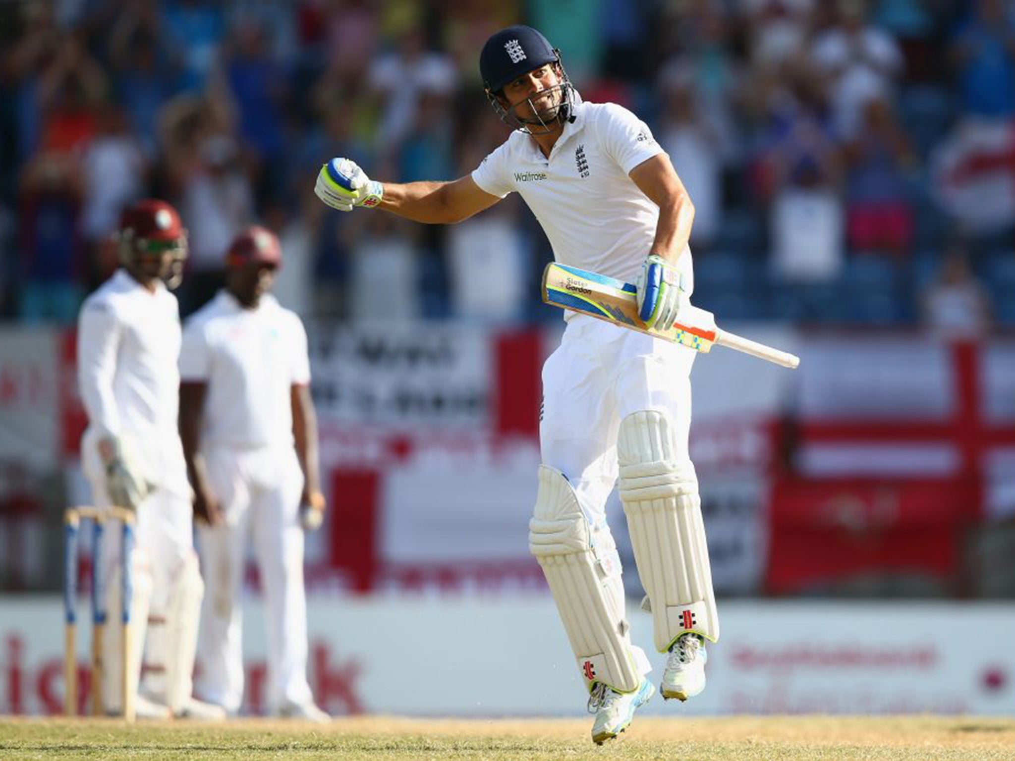 Alastair Cook celebrated his fifth fifty in his past eight Test innings