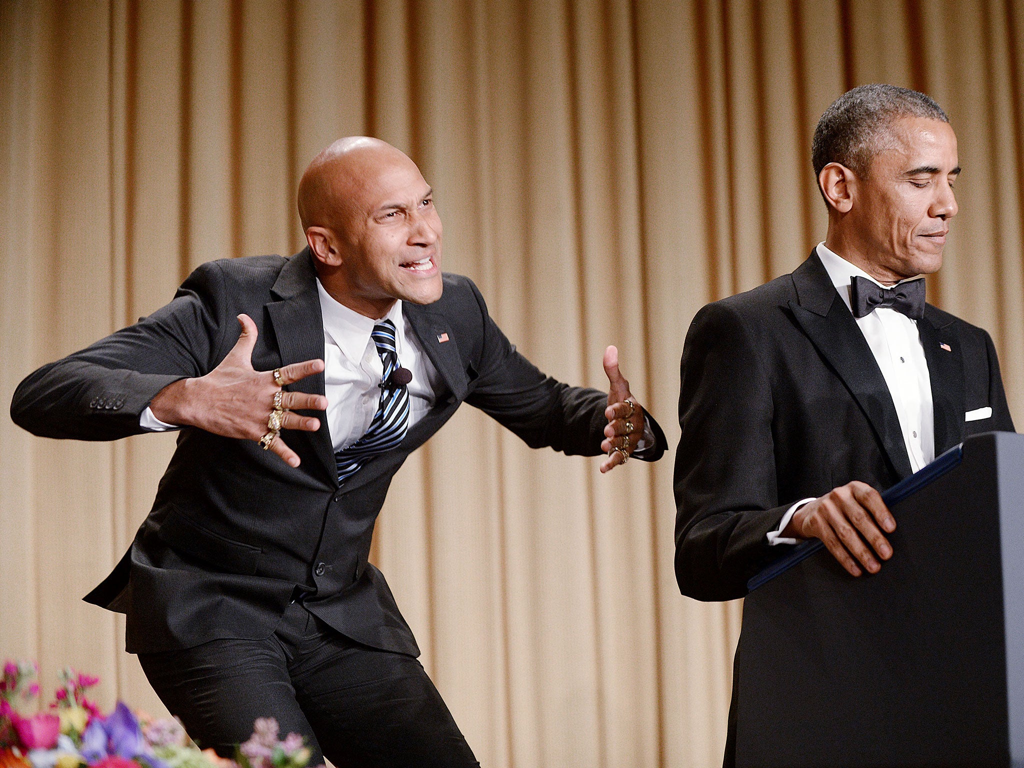 United States President Barack Obama, right, uses actor Keegan-Michael Key from Key &amp; Peele to play the part of 'Luther, President Obama's anger translator'