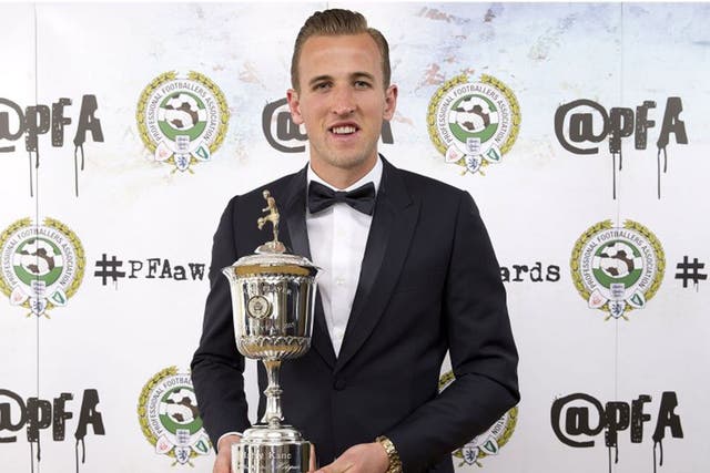 Harry Kane and his PFA Young Player of the Year award