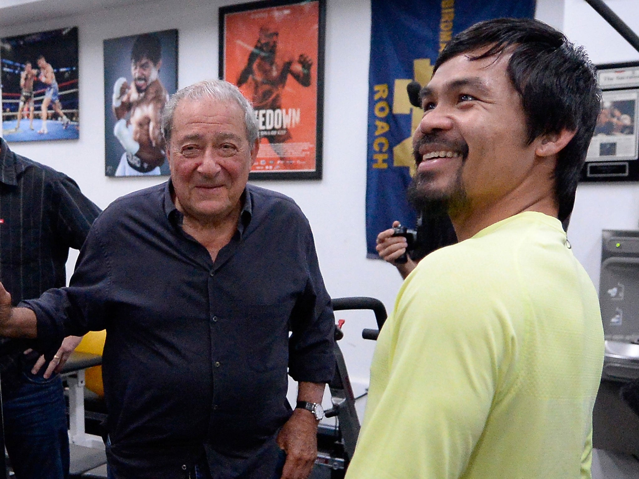 Bob Arum and Manny Pacquiao during the Filipino's training camp