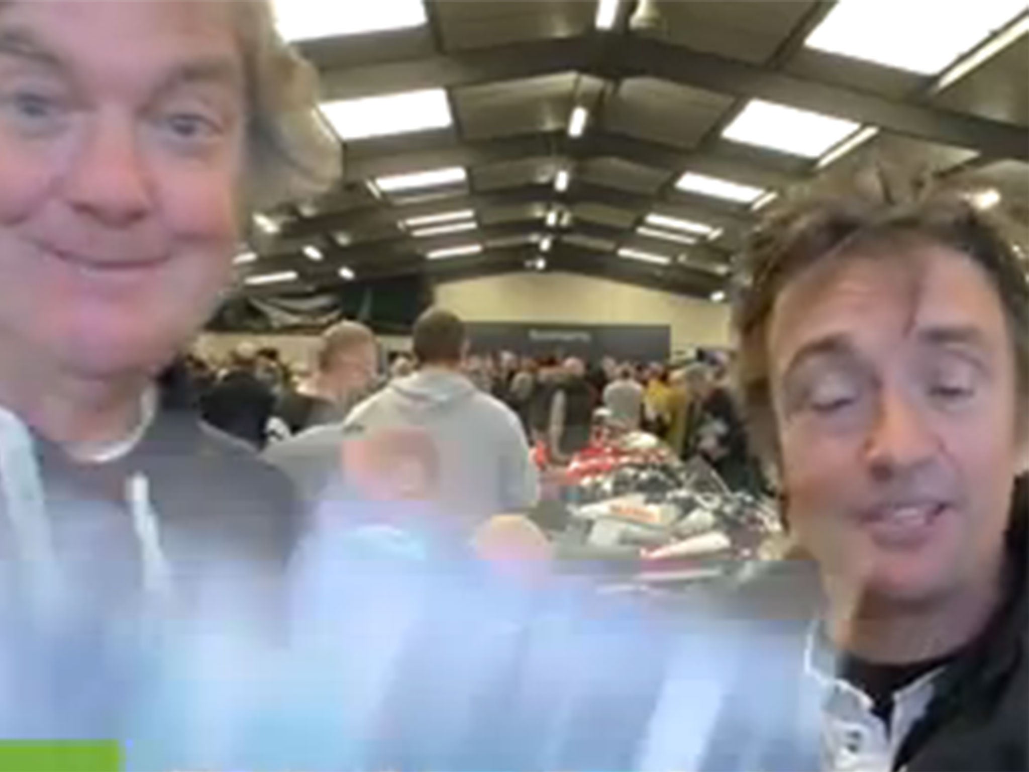 Hammond and May ridiculed the journalist for asking about their futures at the Motorbike show