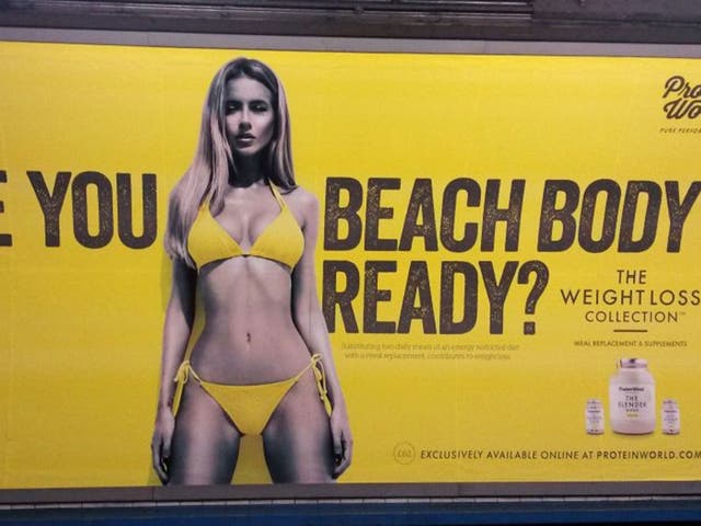 The Protein World advert which sparked petitions and protests in 2015