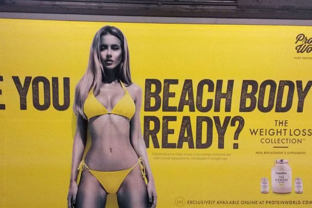 This Protein World advert was banned from London tube stations in June for body shaming