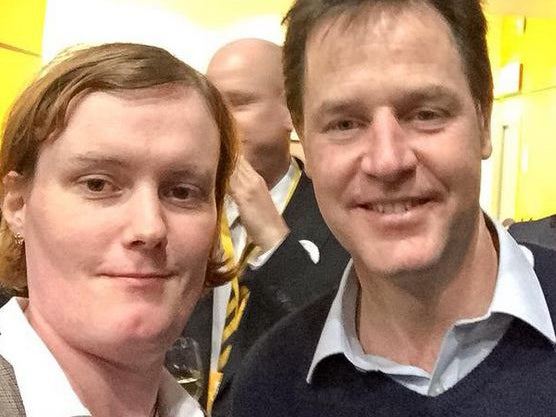 Zoe O'Connell with Liberal Democrat leader Nick Clegg