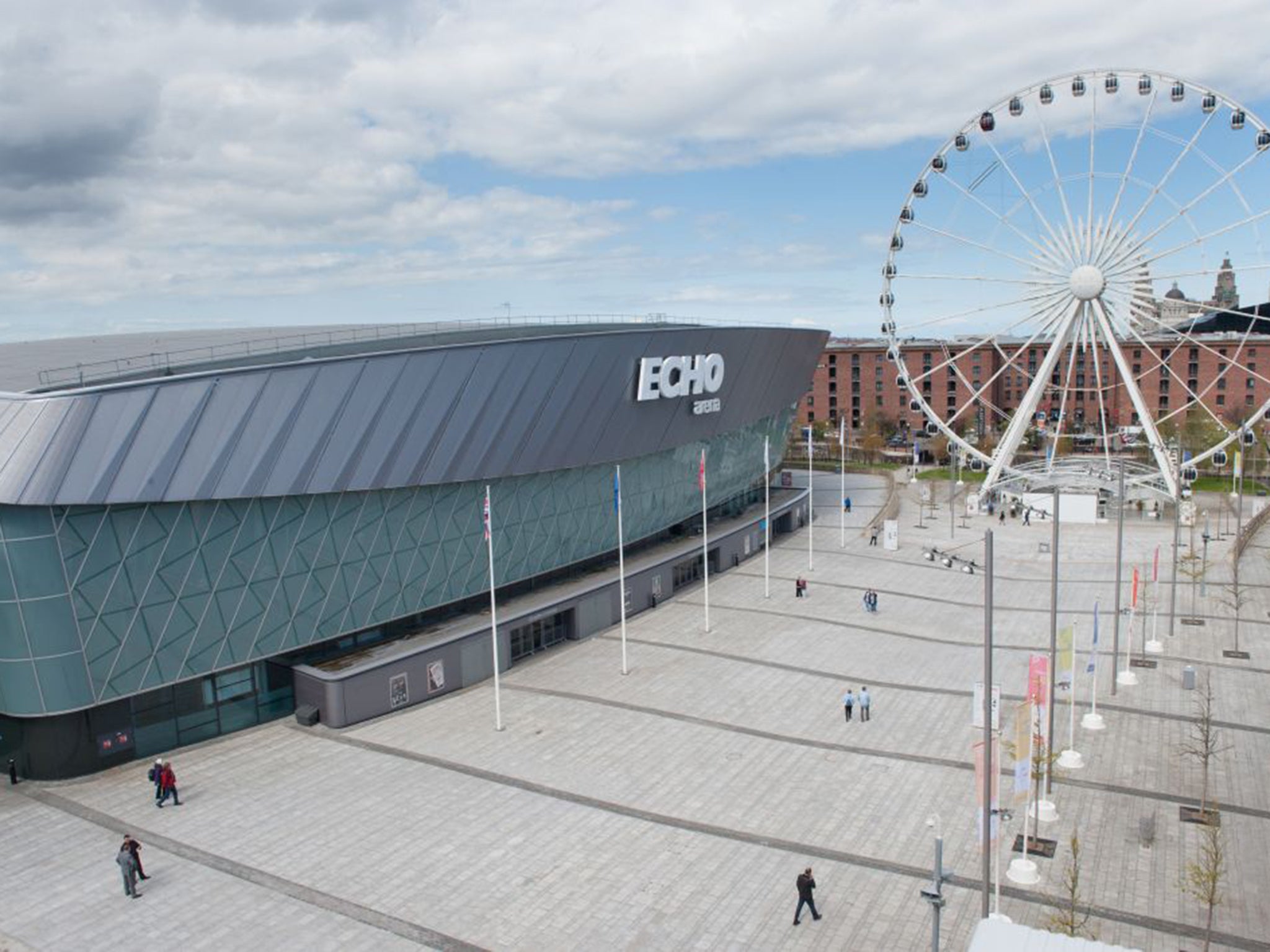The almost deserted Liverpool Echo Arena on Monday