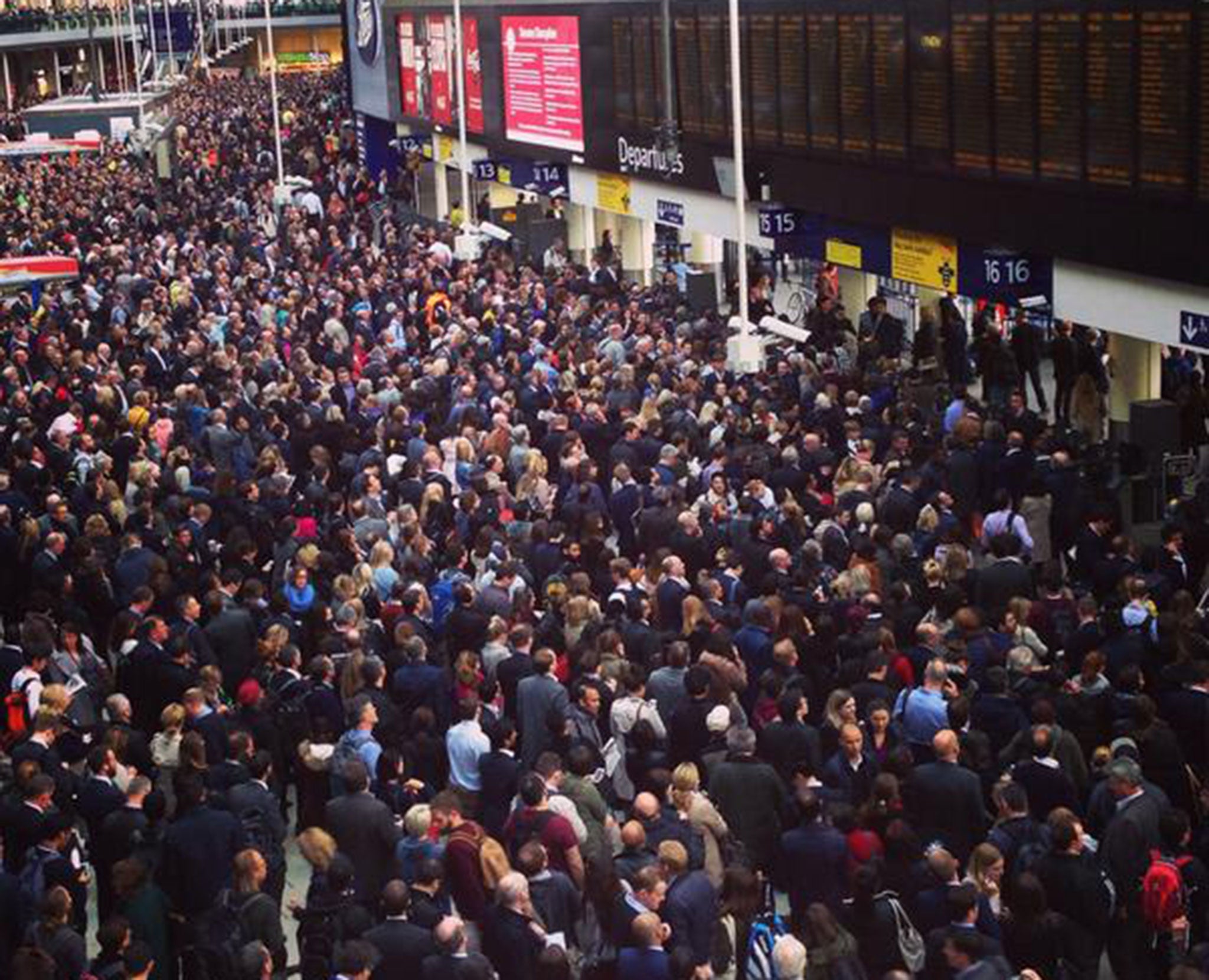 Disruption at Waterloo after a person was hit by a train